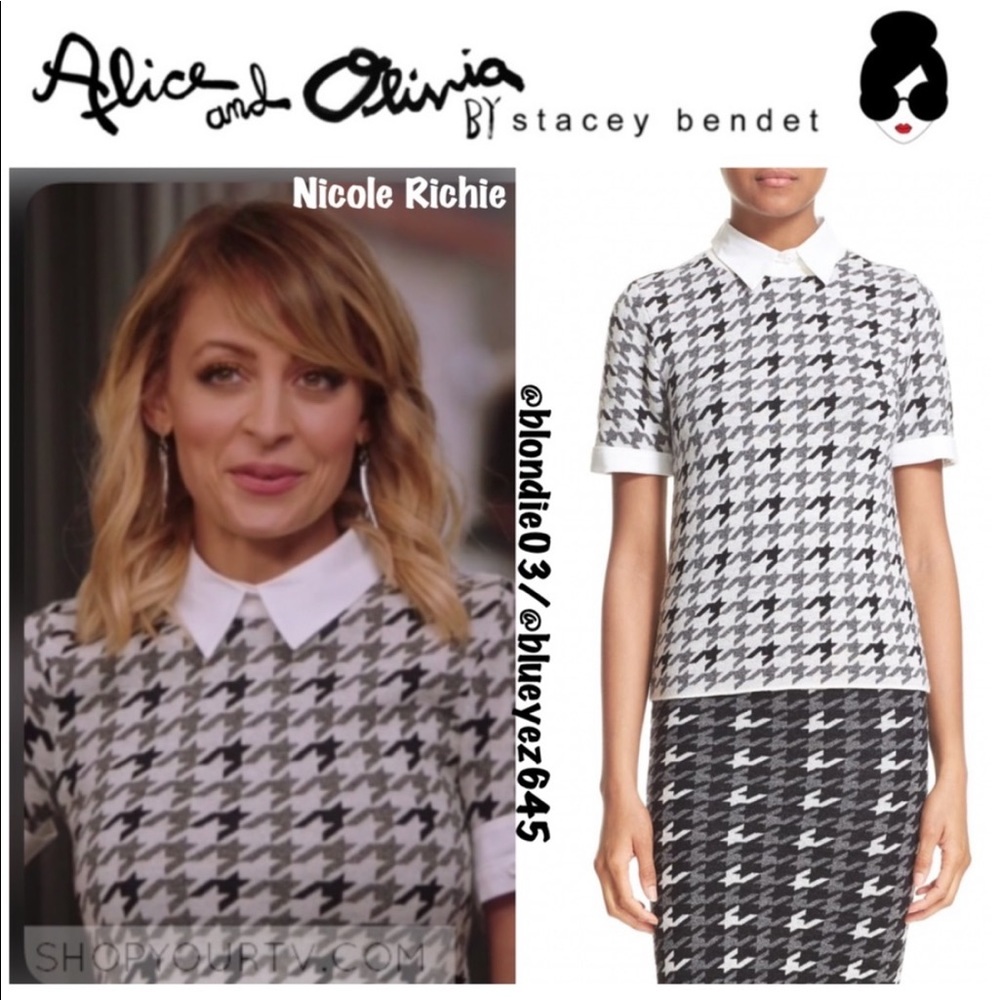 Alice + Olivia “Tara” Houndstooth sweater M